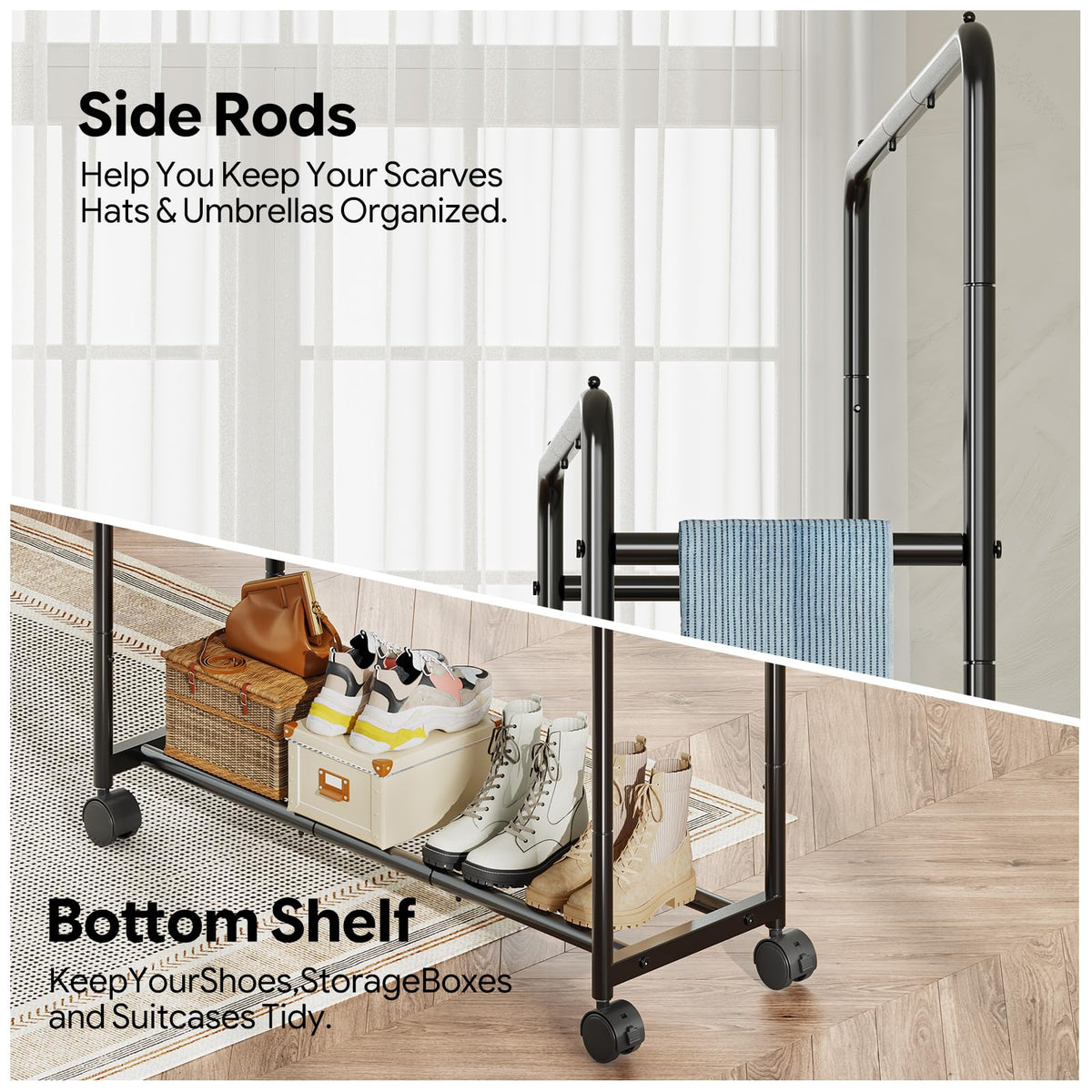Simple Trending double-tier rack fits entryways and offices with style