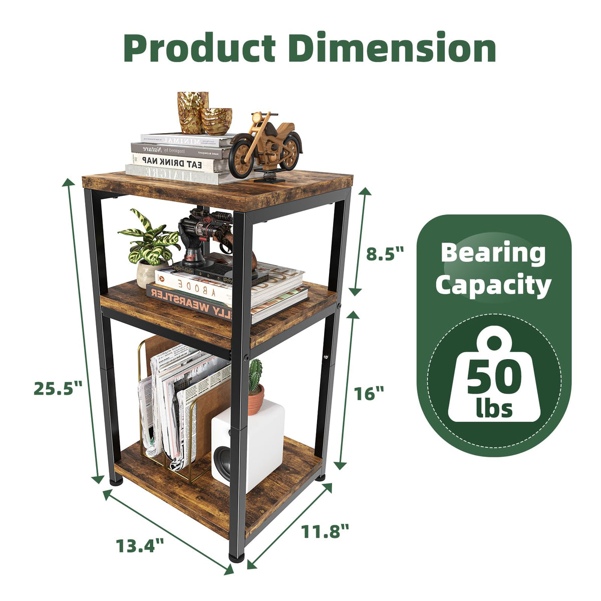 Simple Trending end table night stand with convenient surface and storage