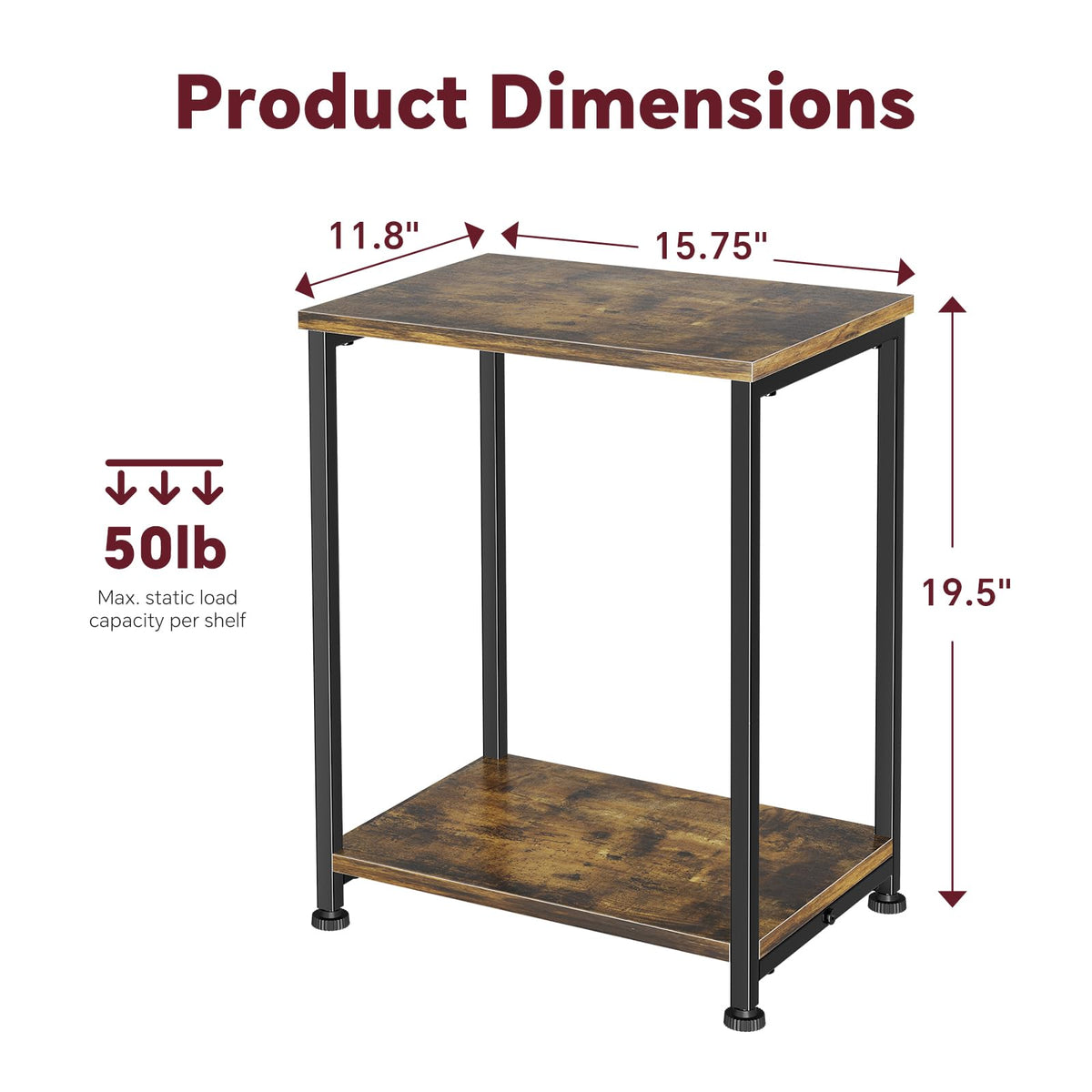 Simple Trending end table versatile for bedside, coffee, or laptop use.
