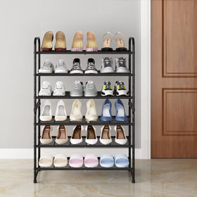 Simple Trending expandable shoe storage unit shown in a closet setup.