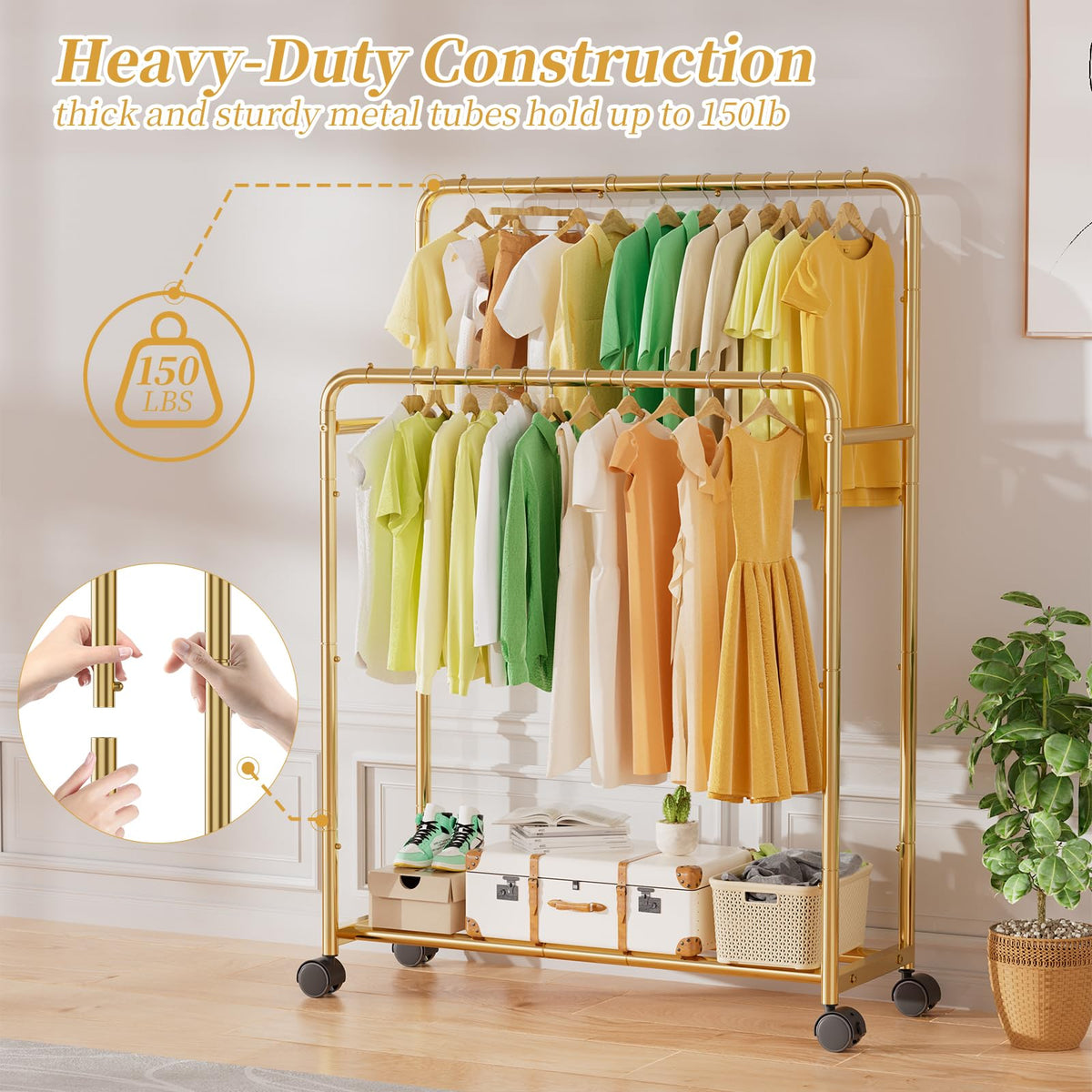 Simple Trending gold rack includes clear instructions and a tool for easy assembly.