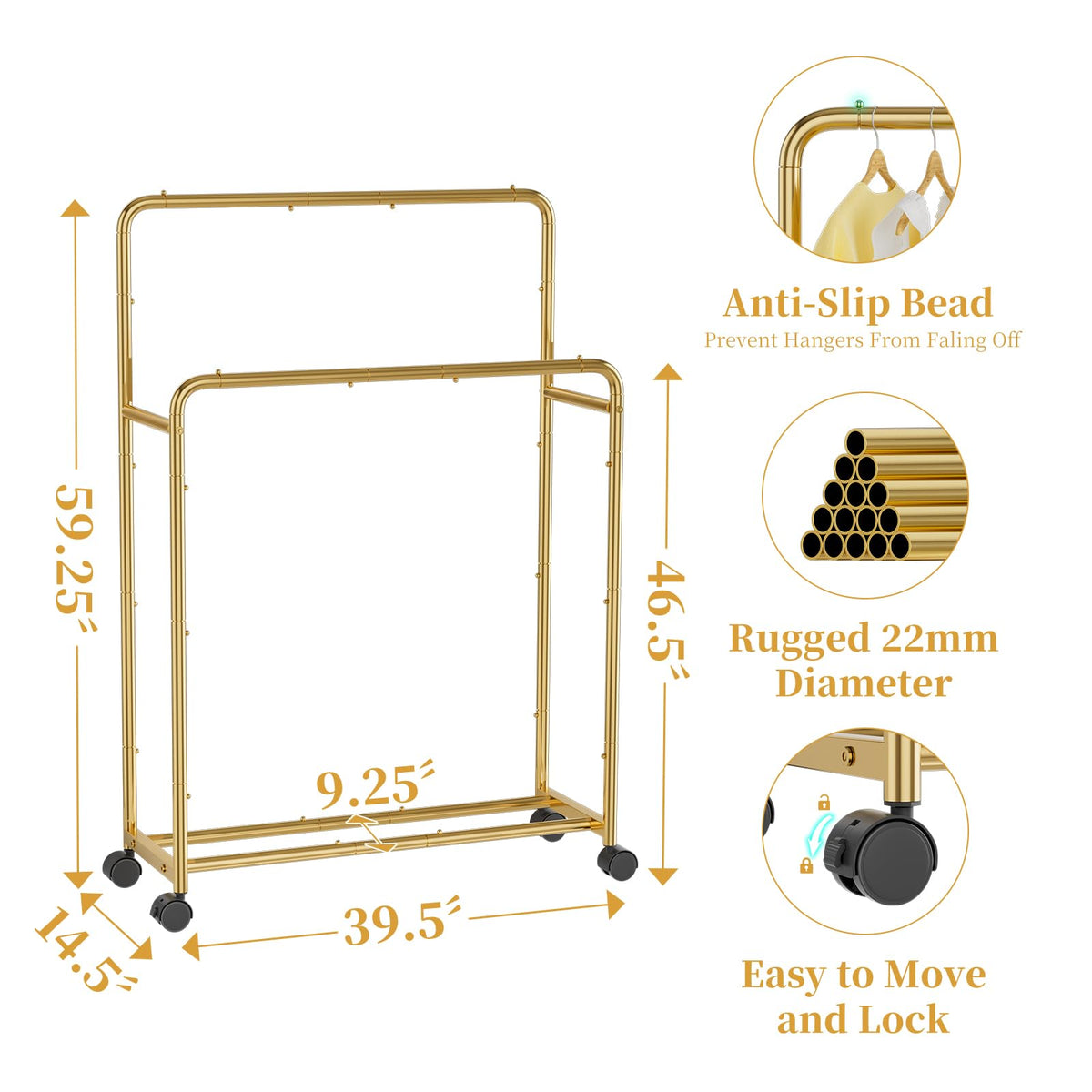 Simple Trending gold clothes rack demonstrates versatile use in entry, living room, or bedroom.