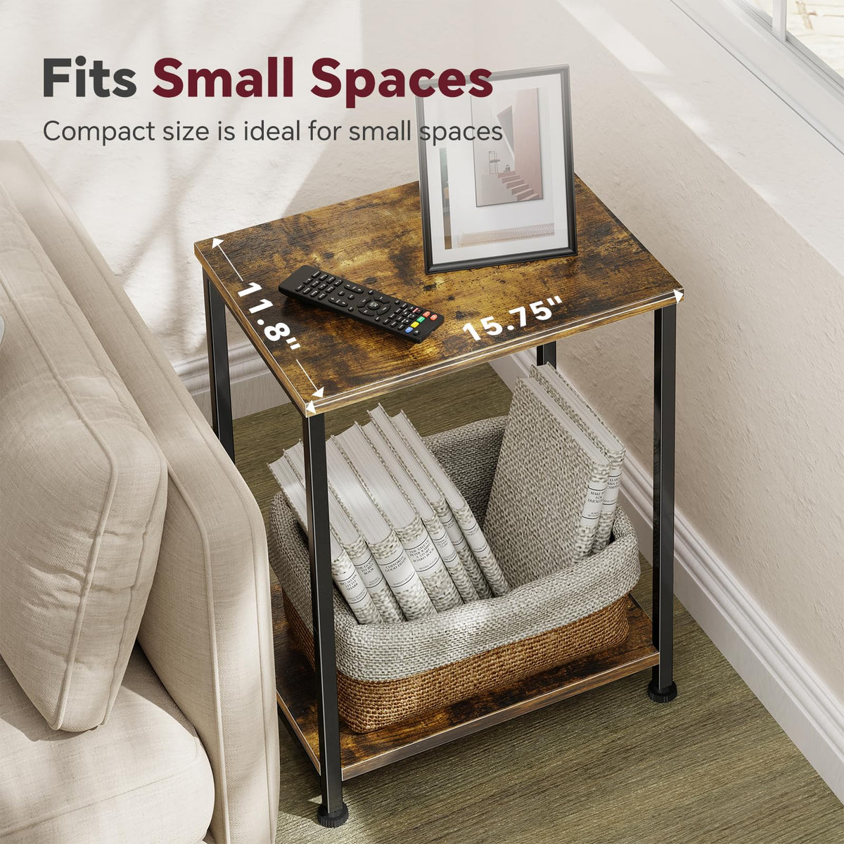 Simple Trending rustic brown nightstand set of two for coordinated bedrooms.