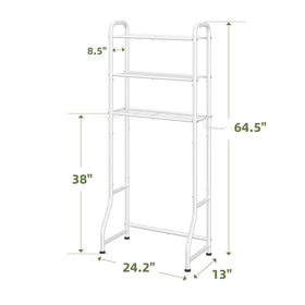 Simple Trending white finish rack in a modern bathroom setting