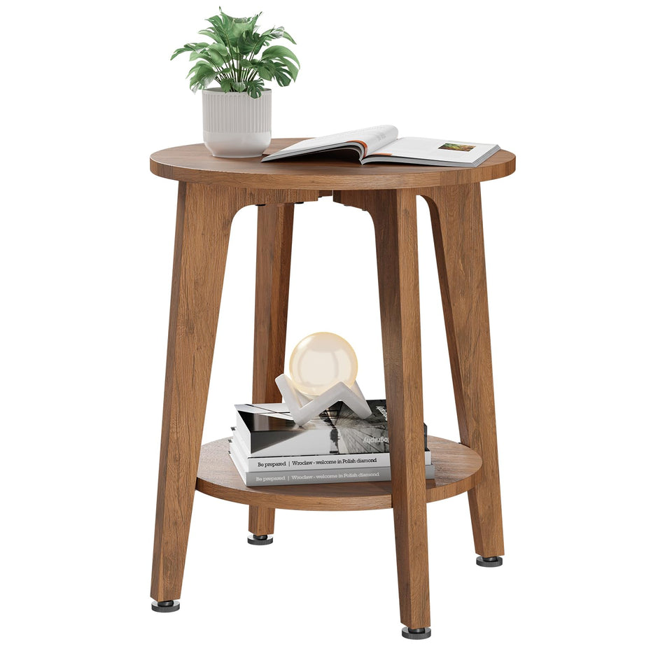 Simple Trending Round Side Table with compact dimensions for tight spaces beside a sofa