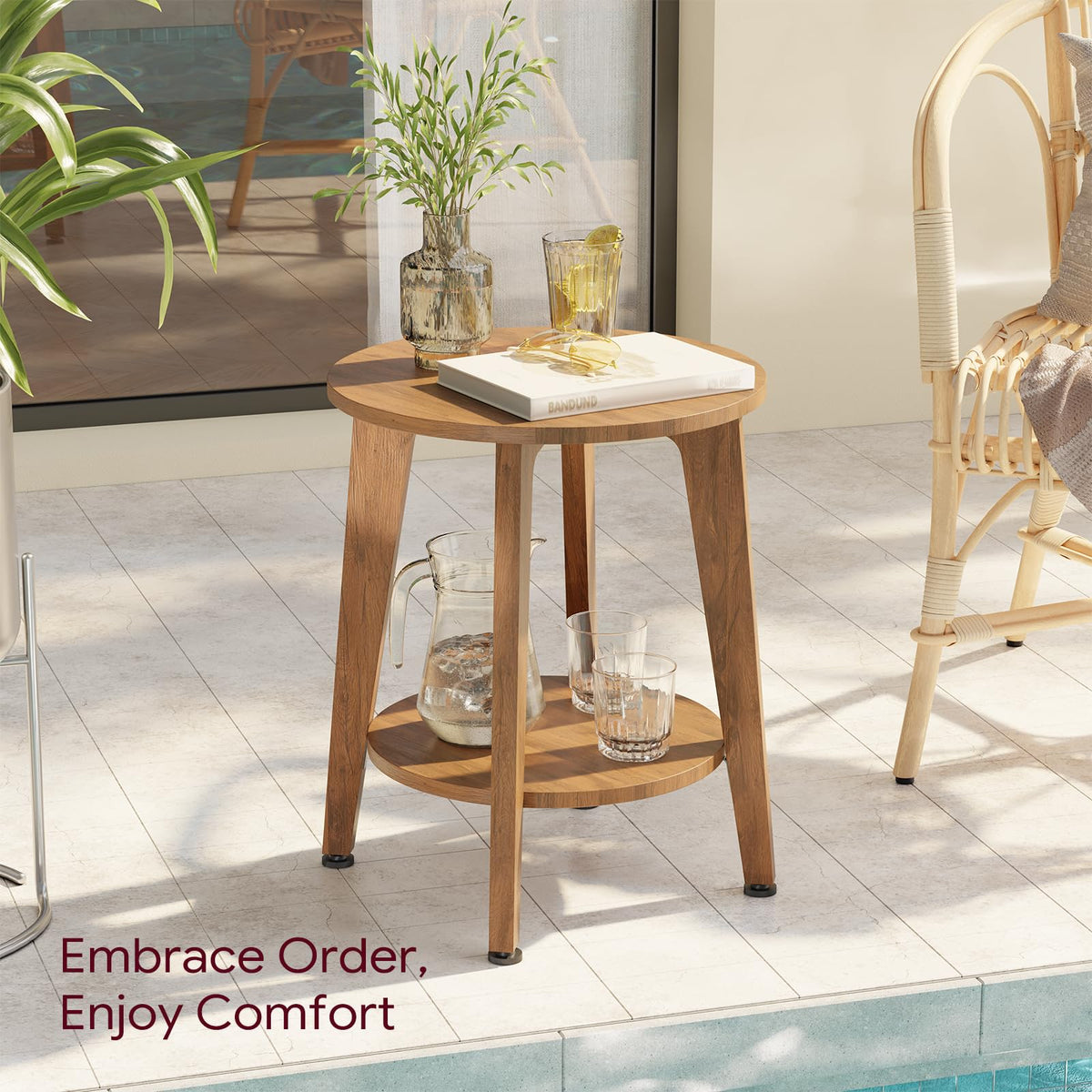 Simple Trending Round Side Table used as end table and display surface in living room