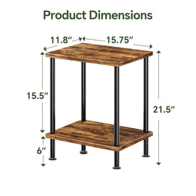 Simple Trending side table shown between sofas for easy reach