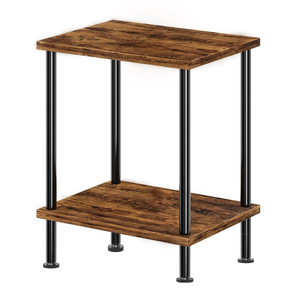 Simple Trending side table with compact wood frame beside a sofa