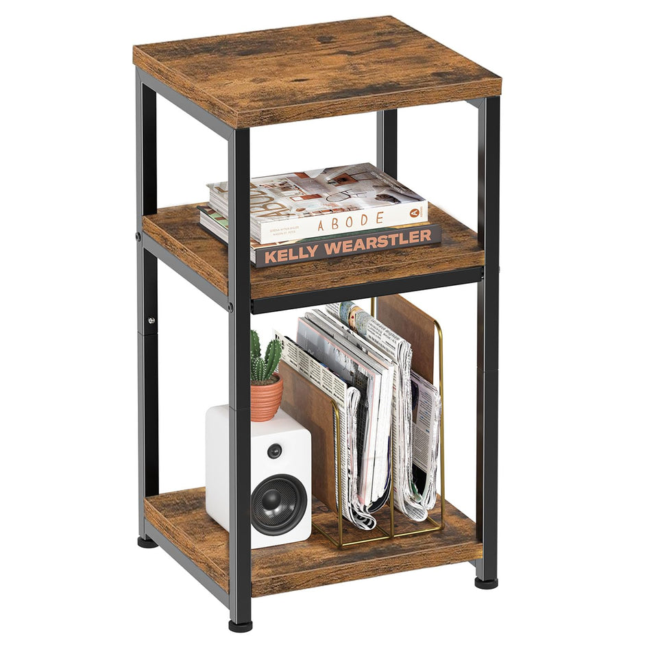 Simple Trending side table with open shelves for compact living spaces and storage