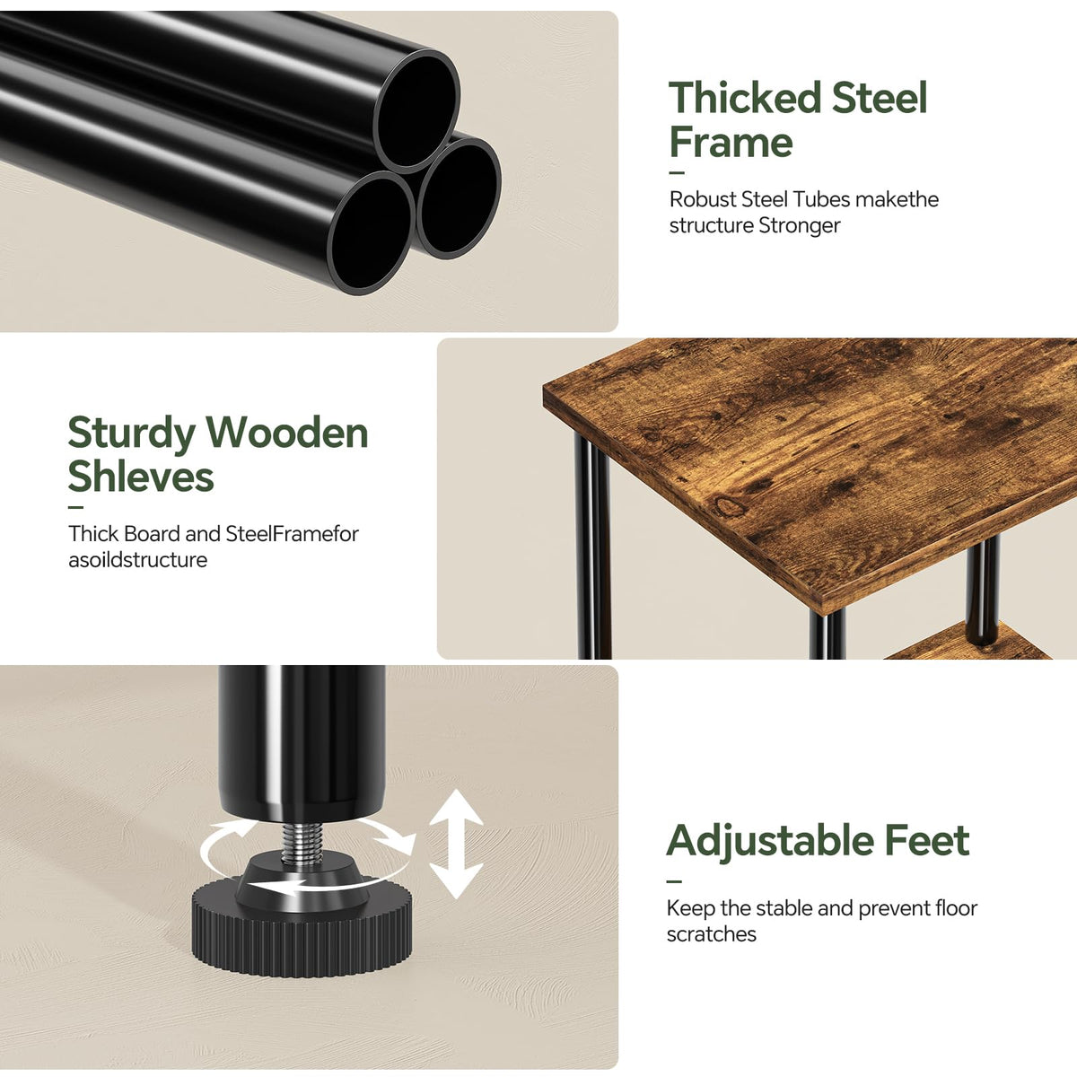 Simple Trending side table with sturdy metal frame for stability