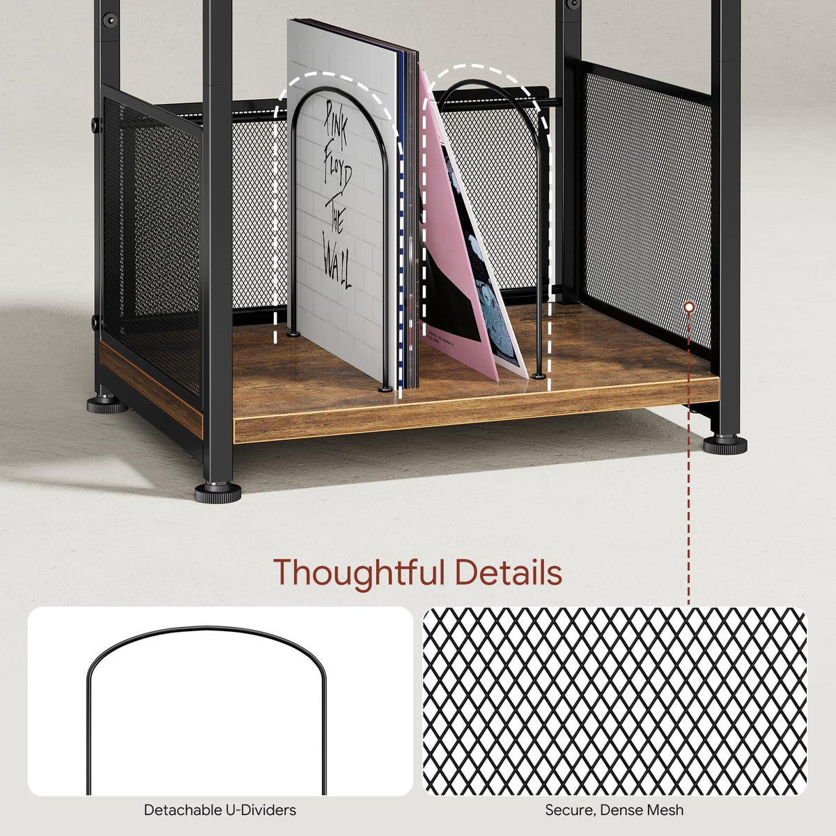 Simple Trending solid wood and steel construction adds durable retro appeal