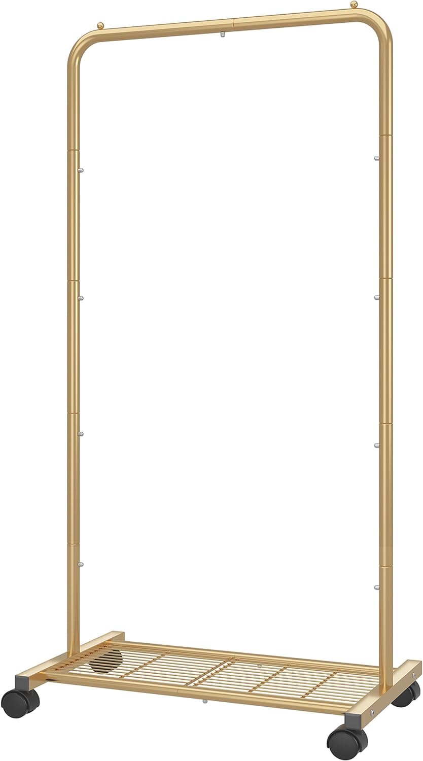 Simple Trending standard clothes garment rack on wheels for easy moving and flexible closet space.
