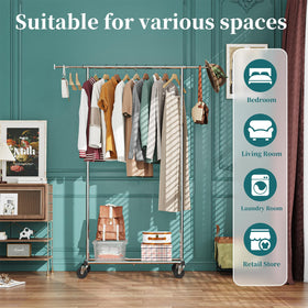 Simple Trending Standard Rod Rack side view highlighting wheeled mobility for easy relocation