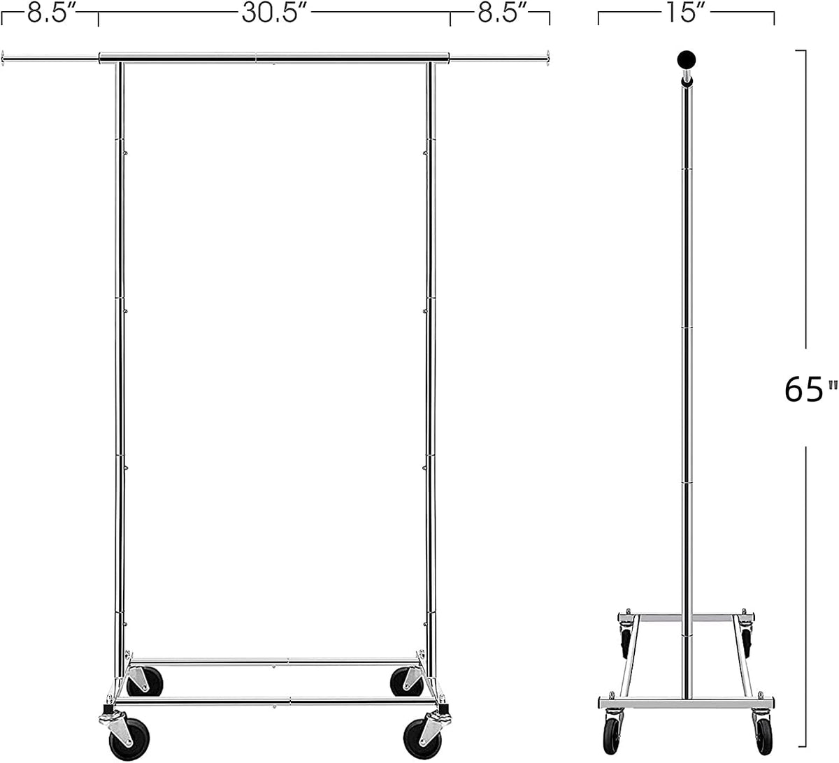 Simple Trending rolling garment rack demonstrates adaptability for growing wardrobe