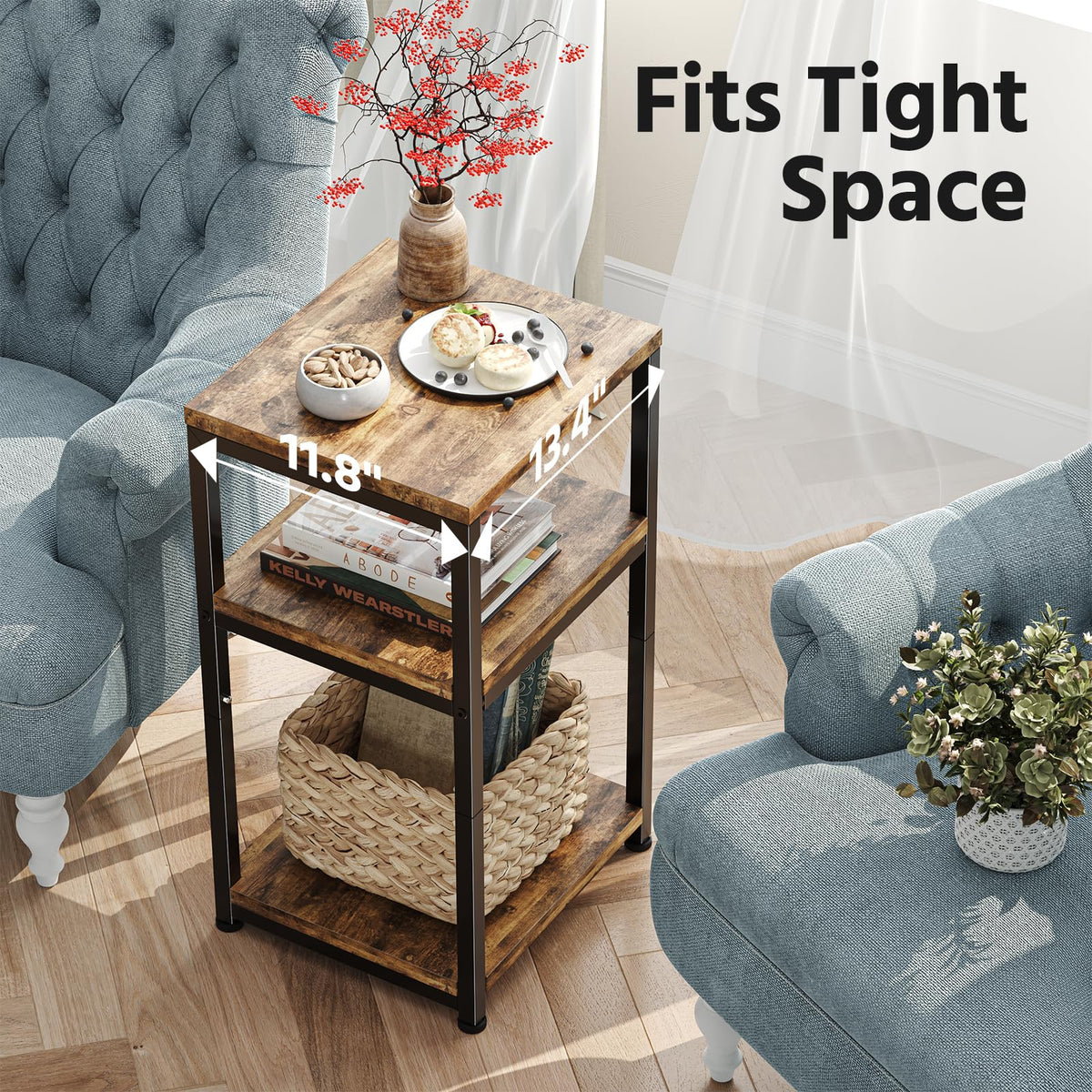 Simple Trending three-tier shelf for organized living room essentials