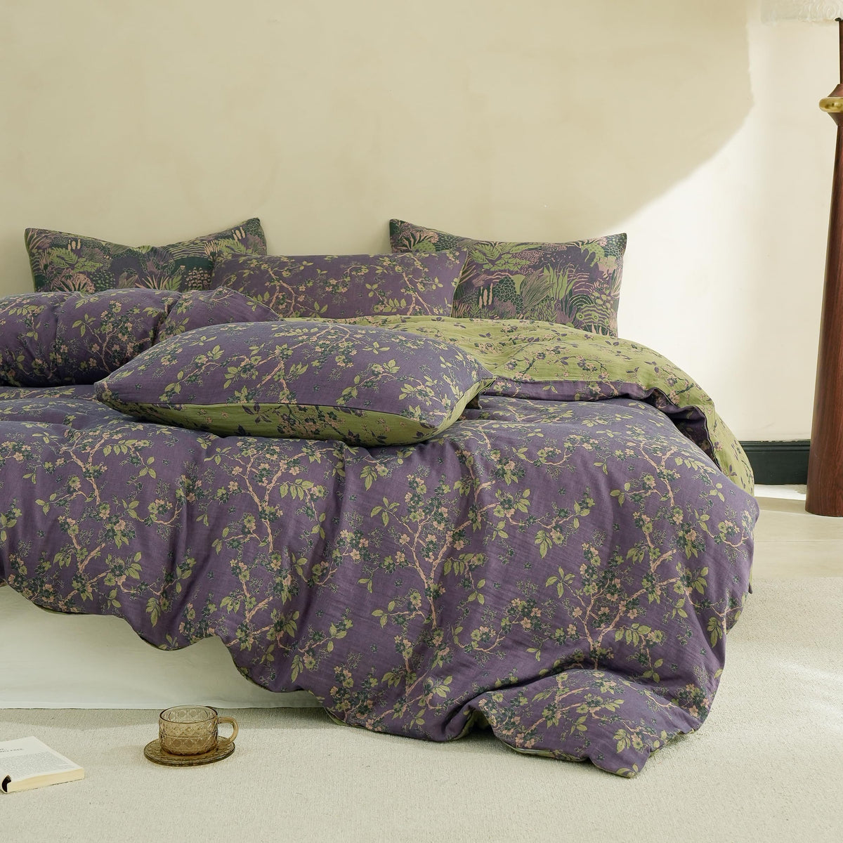 Simple&Opulence muslin duvet cover soft texture for breathable nighttime comfort.