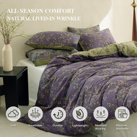 Simple&Opulence muslin duvet cover reversible pattern offers versatile styling options.