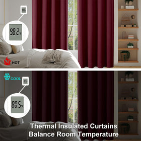 Simplebrand Ava Burgundy blackout curtains hung in nursery for dimmed daytime comfort.