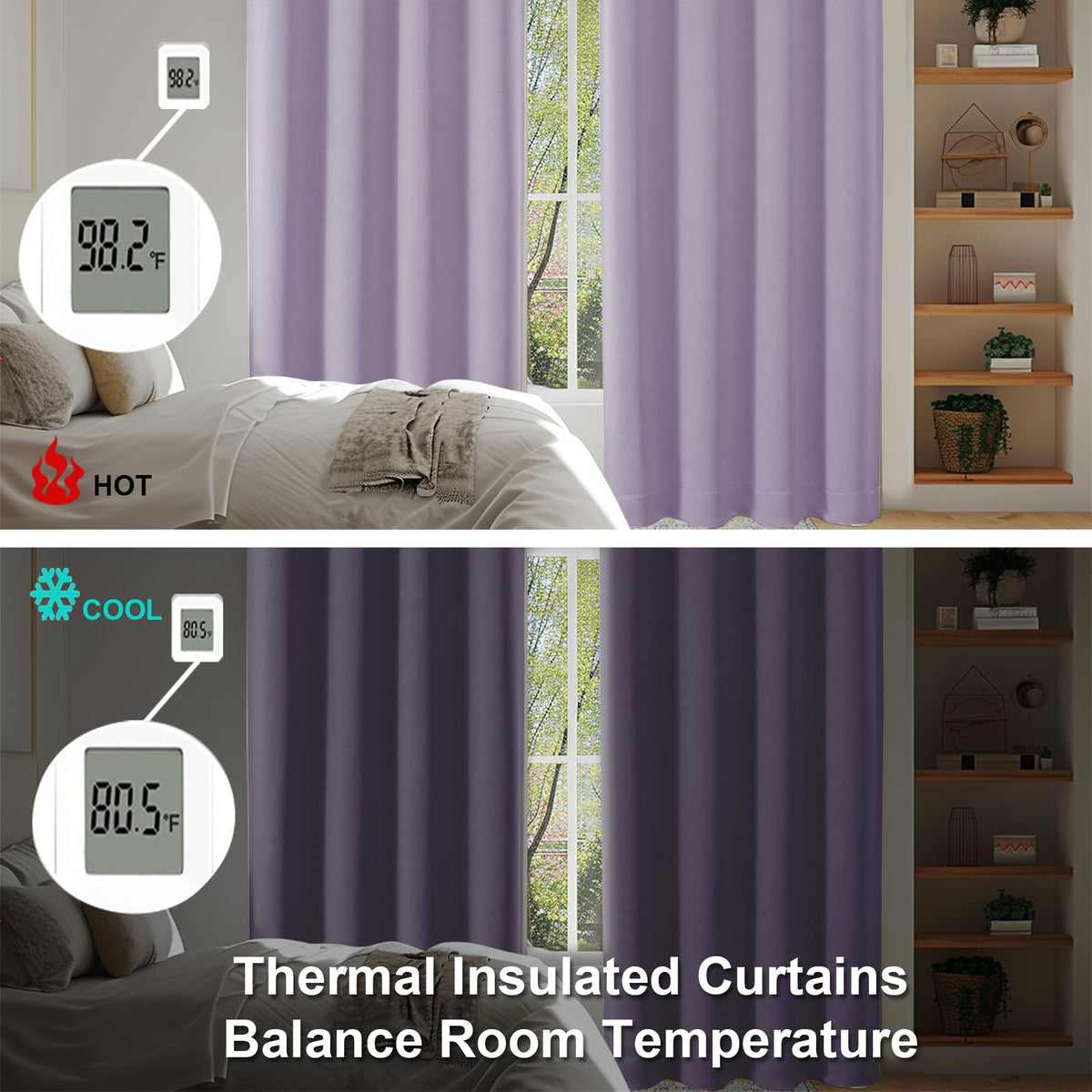 Simplebrand Ava Lilac energy-saving illustration suggests temperature regulation