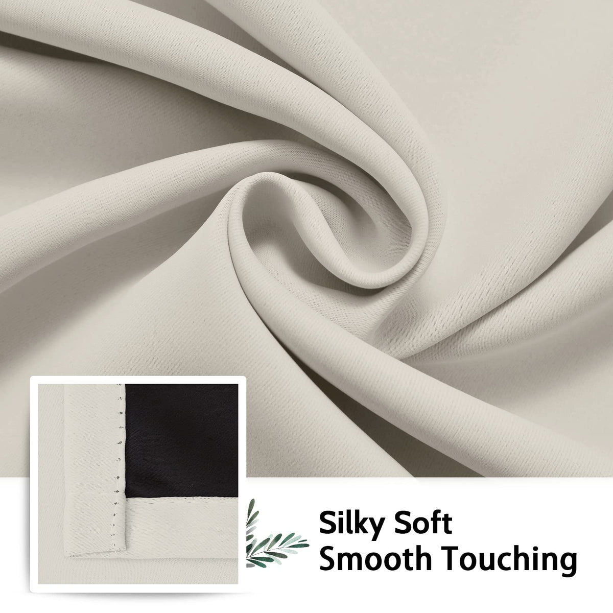 Cream SimpleHome curtains are machine wash friendly for easy maintenance.