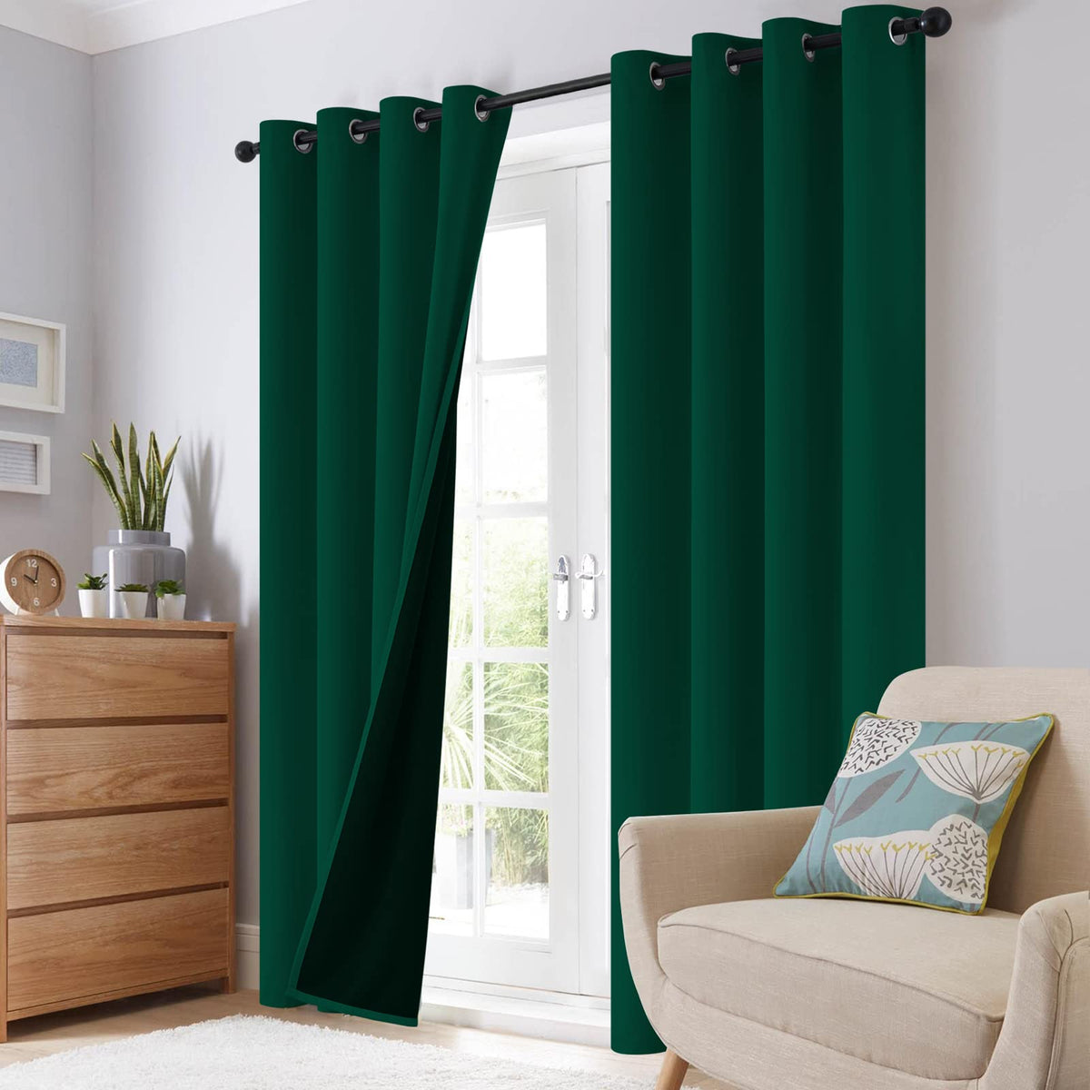 SimpleHome easy-care curtains machine washable quick ironing for a crisp look