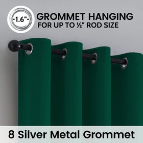 SimpleHome living room dark green blackout drapes offer privacy and noise reduction
