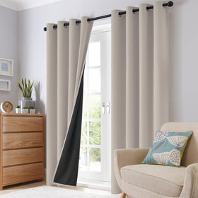 SimpleHome night-time ambience curtains suggest enhanced privacy and restful evenings