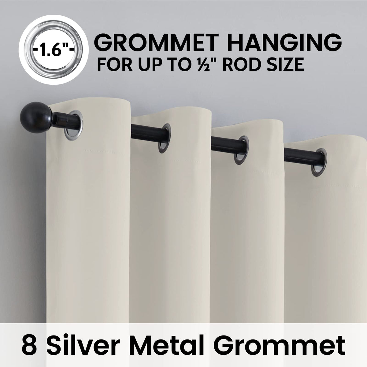 SimpleHome thermal-insulated cream drapes help manage heat and indoor comfort.