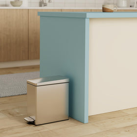 simplehuman brushed stainless steel trash can with durable pedal for easy disposal