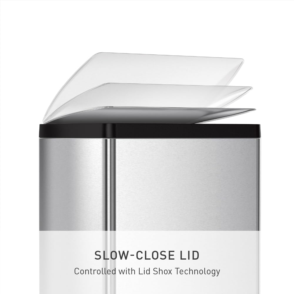 simplehuman lid Shox provides slow, quiet close for a peaceful kitchen