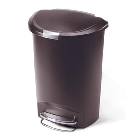simplehuman 50L semi-round trash can with pedal for smooth, reliable disposal in busy kitchens.
