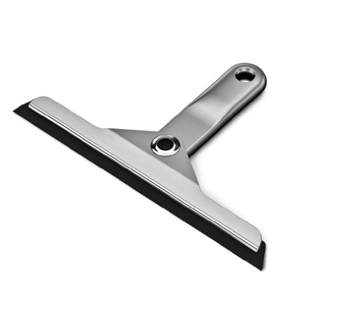 Simplehuman foldaway squeegee blade-angle for streak-free glass surfaces.