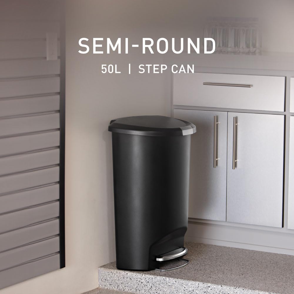 simplehuman lid shox slow-close for quiet operation in a busy kitchen.