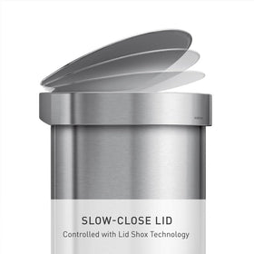 simplehuman liner rim flip-up enables quick, tidy bag changes