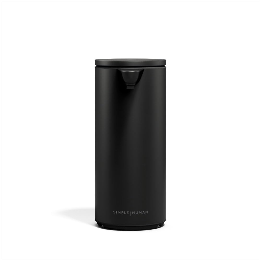 simplehuman liquid sensor pump on kitchen counter enables touchless, hands-free handwashing.