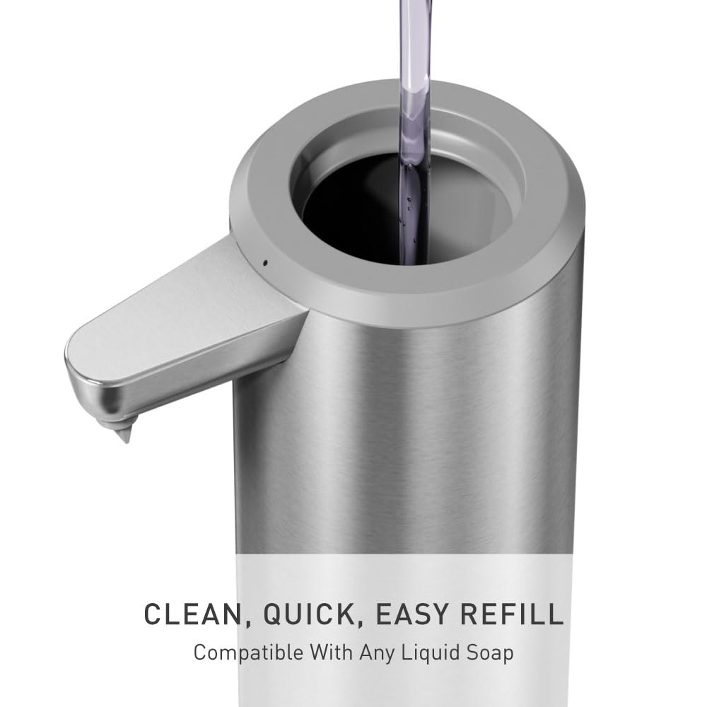 Simplehuman pump with magnetic charging puck for months between charges
