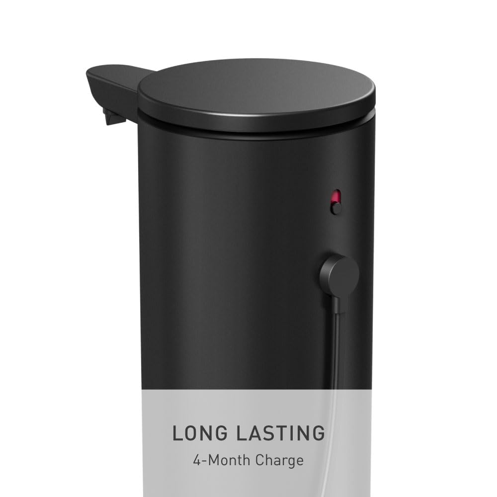 simplehuman liquid sensor pump wide refill opening for quick, spill-free refills.