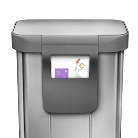 simplehuman odorsorb pod reduces trash odors for up to 45 days.