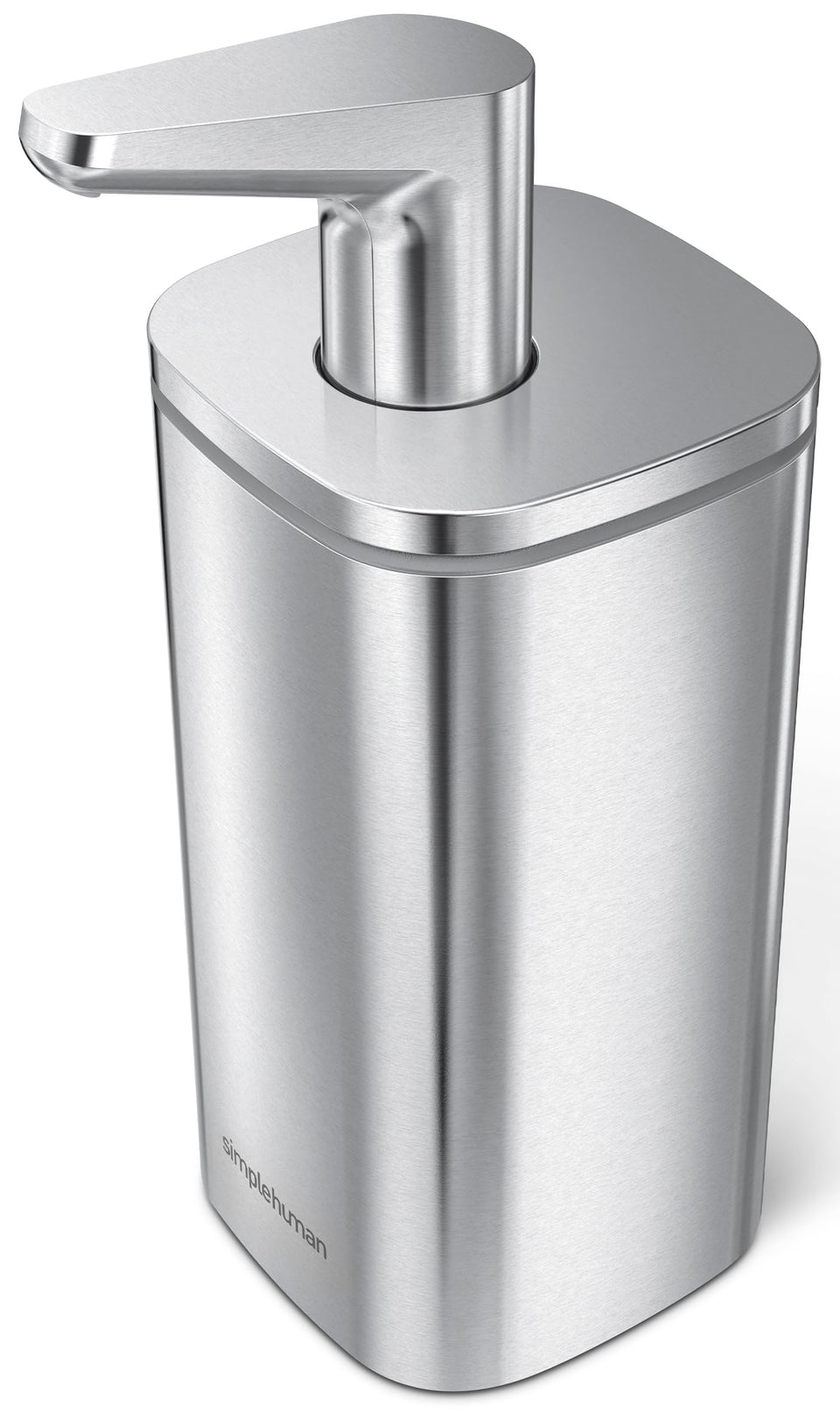 simplehuman pulse pump on a clean countertop showing a sleek, space-saving design