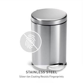 Simplehuman round step can 4.5L lid shox close quietly for bedrooms or bathrooms