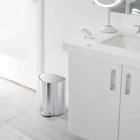 simplehuman 6L can with lid-open angle showing soft close for late-night use.