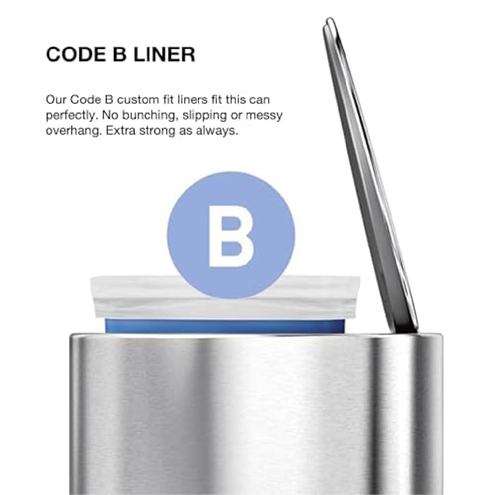 simplehuman Code B liners provide a snug, durable fit for this can.