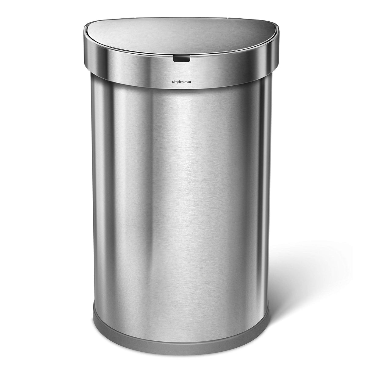 simplehuman sensor trash can with lid open for easy liner access