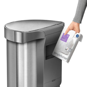 simplehuman liner rim lifted for easy liner access and neat disposal