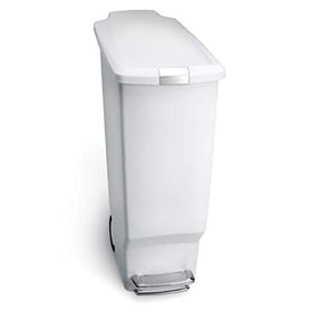 simplehuman slim 40L trash can front view highlighting space‑saving design for tight kitchens