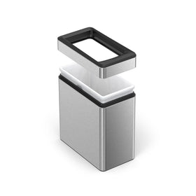 simplehuman Slim Open Can 10L Code R liners prevent bunching and slipping.