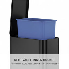 simplehuman Slim Step Can 5L matte black finish in a bathroom setting
