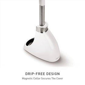 simplehuman toilet brush with magnetic collar ensures drip-free transport and storage