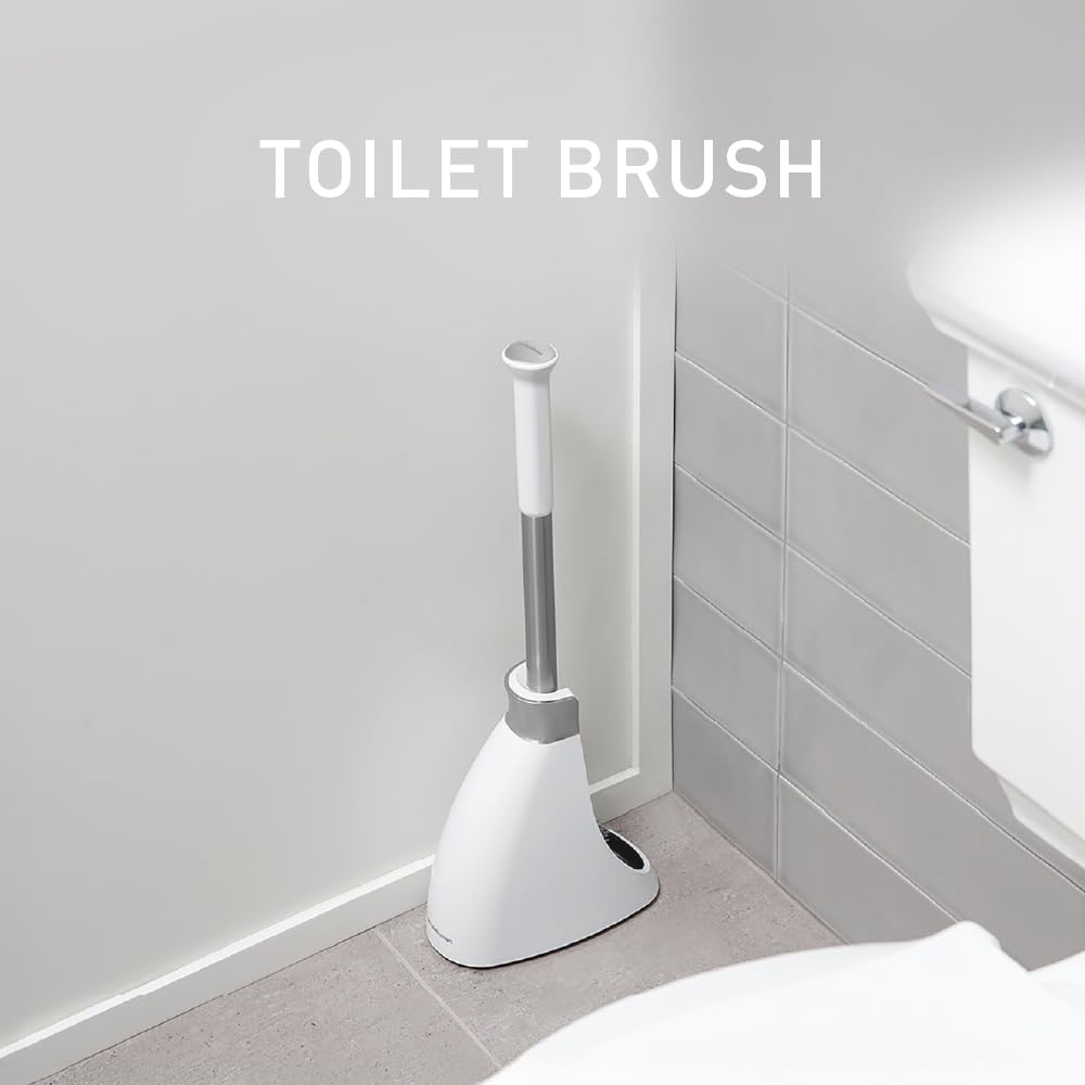 simplehuman toilet brush with stainless steel rod supports durability for regular, vigorous cleaning