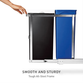 heavy-duty drawer shown with bin visible under cabinet during use